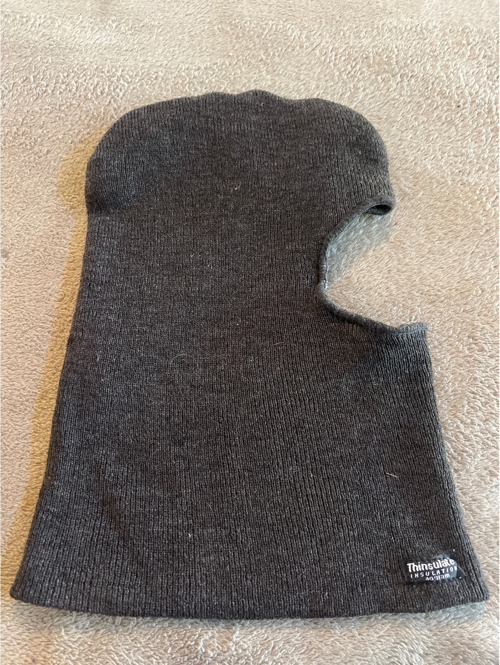 Thinsulate Insulation Black Knit Balaclava Hood